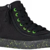 FINAL SALE - Black/Green Speckle BILLY Classic Lace High Tops