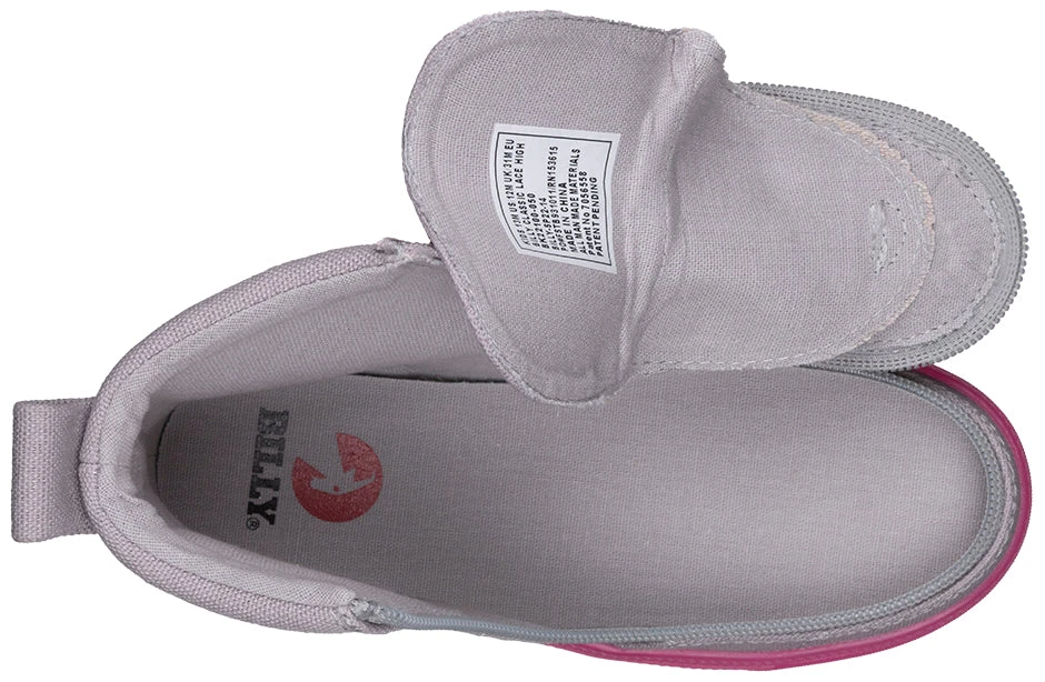 FINAL SALE - Grey/Pink BILLY Classic Lace High Tops 4 FINAL SALE - Grey/Pink BILLY Classic Lace High Tops - Image 4