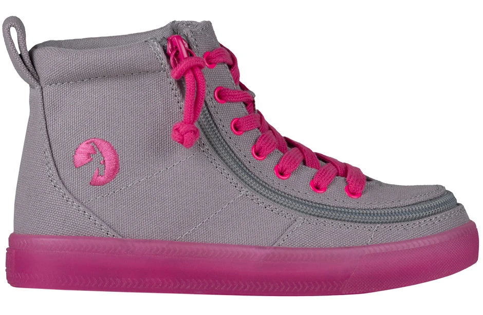 FINAL SALE - Grey/Pink BILLY Classic Lace High Tops 2 FINAL SALE - Grey/Pink BILLY Classic Lace High Tops - Image 2