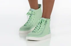 FINAL SALE - Green Gingham BILLY Classic Lace High Tops -Style Step Shoes Shop BK22100 330 studio standing 2 940x614 f97929a2 83f3 4b23 a97c 825a3e6c308f