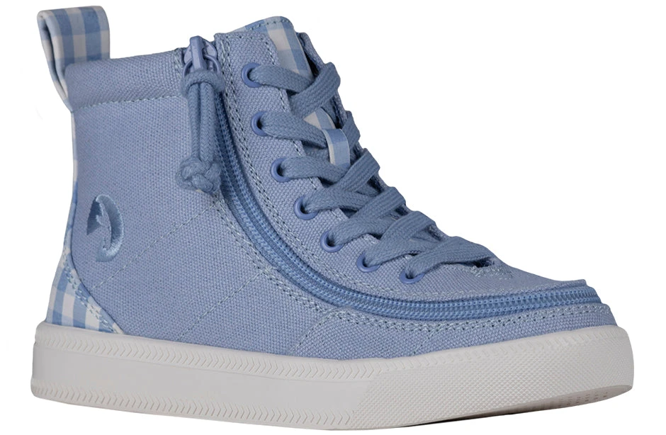 FINAL SALE - Blue Gingham BILLY Classic Lace High Tops 1 FINAL SALE - Blue Gingham BILLY Classic Lace High Tops