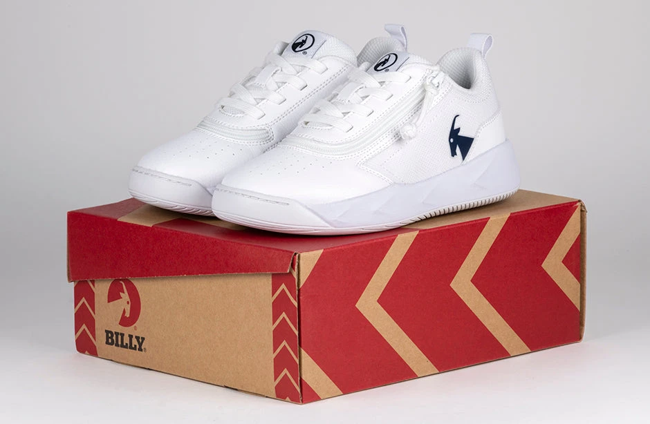 FINAL SALE - White/Navy BILLY Sport Court Athletic Sneakers 6 FINAL SALE - White/Navy BILLY Sport Court Athletic Sneakers - Image 6