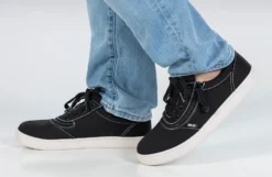 FINAL SALE - Men's Black/White Stitch BILLY Sneaker Low Tops -Style Step Shoes Shop BM22128 002 studio standing 1 940x614 99897b3c 647e 40da a3ca a994e149744a