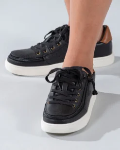 FINAL SALE - Women's Black (Brown Mustache) BILLY Low Sneakers -Style Step Shoes Shop BW20007 002 Studio2 704x880 1