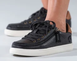 FINAL SALE - Women's Black (Brown Mustache) BILLY Low Sneakers -Style Step Shoes Shop BW20007 002 Studio3 880x704 1