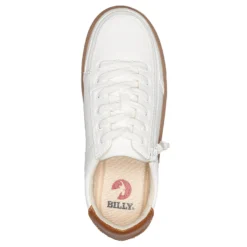 FINAL SALE - Women's White (Brown Mustache) BILLY Low Sneakers -Style Step Shoes Shop BW20007 100 Top 880x880 73ac9c60 025f 4113 a70d 776f657ce254