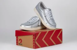 FINAL SALE - Women's Silver Grey Metallic BILLY Sneaker Low Tops -Style Step Shoes Shop BW22128 050 studio 3 940x614 792a13aa 2069 418d a0b4 803545aeb689