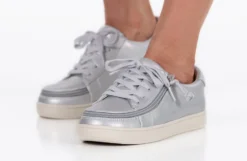 FINAL SALE - Women's Silver Grey Metallic BILLY Sneaker Low Tops -Style Step Shoes Shop BW22128 050 studio standing 2 940x614 fd328dcc 54c1 4ab5 89da f297d1083912