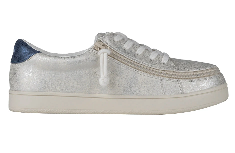 FINAL SALE - Women's White (Navy Mustache) BILLY Sneakers 2 FINAL SALE - Women's White (Navy Mustache) BILLY Sneakers - Image 2