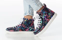 Sasha Splatter BILLY Classic Lace High Tops -Style Step Shoes Shop bk23100 009 studio standing 1 940x614 52633521306 o