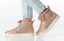 Rose Gold Daisy BILLY Classic Lace High Tops -Style Step Shoes Shop bk23100 680 studio standing 1 940x614 52633049482 o